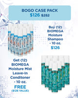 (12) BIOMEGA Moisture Shampoo - 10 oz, & (12) BIOMEGA Moisture Mist Conditioner - 10 oz FREE